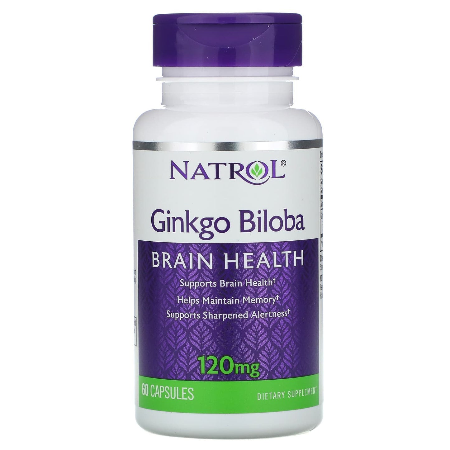 Natrol ginkgo biloba supplement 120 mg brain health capsules - 60 Caps