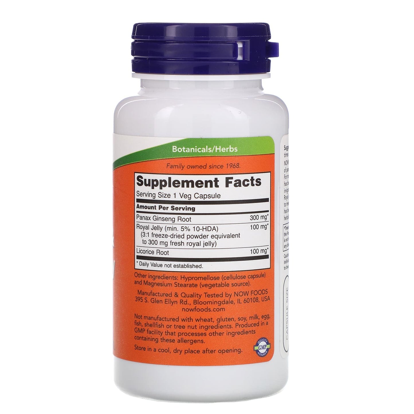 Now foods ginseng & royal jelly wellness support capsules - 90 veggie Caps