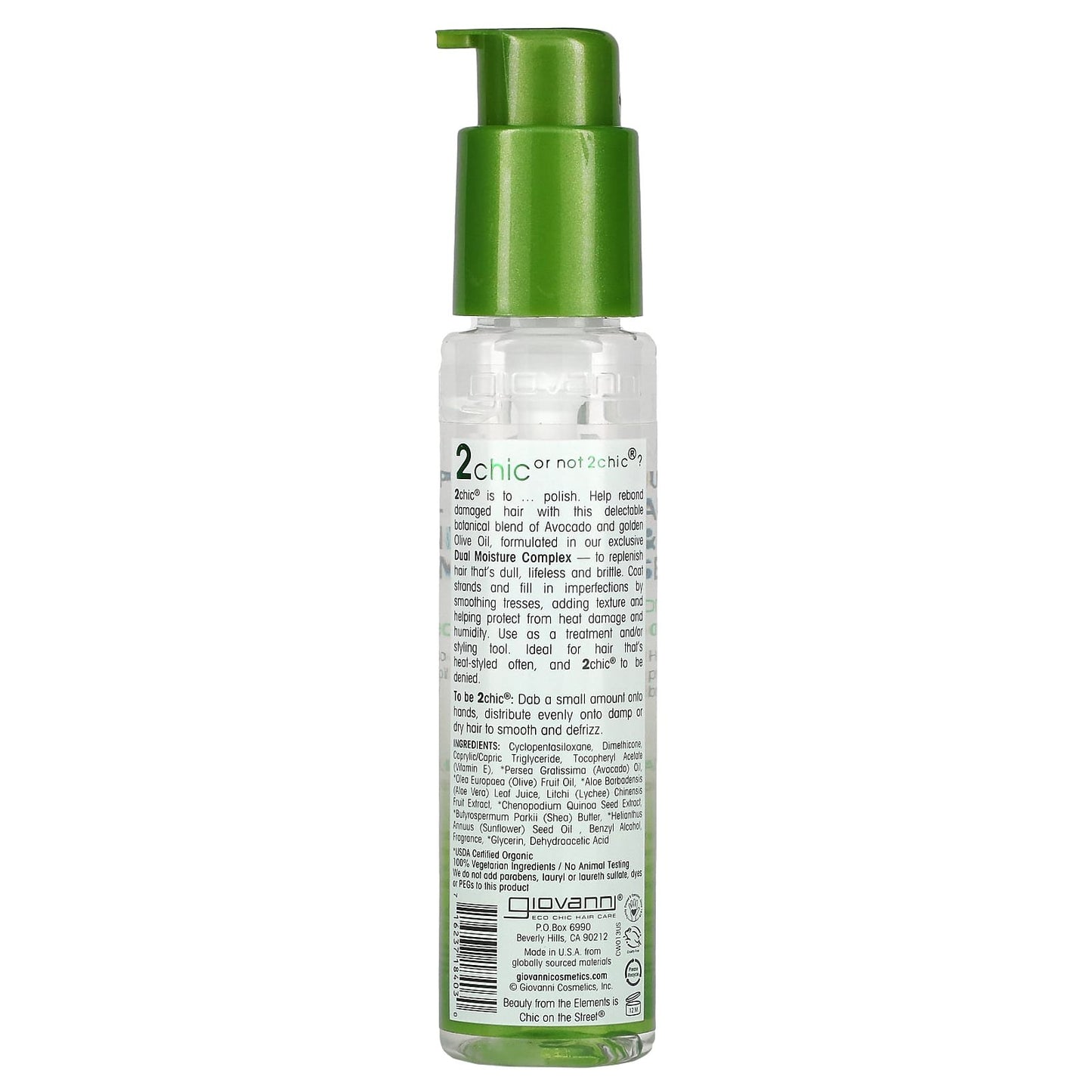 Giovanni 2chic Ultra-Moist Super Potion Anti-Frizz and Binding Serum Oil Avocado and Olive Oil - 2.75 fl oz (81 ml)