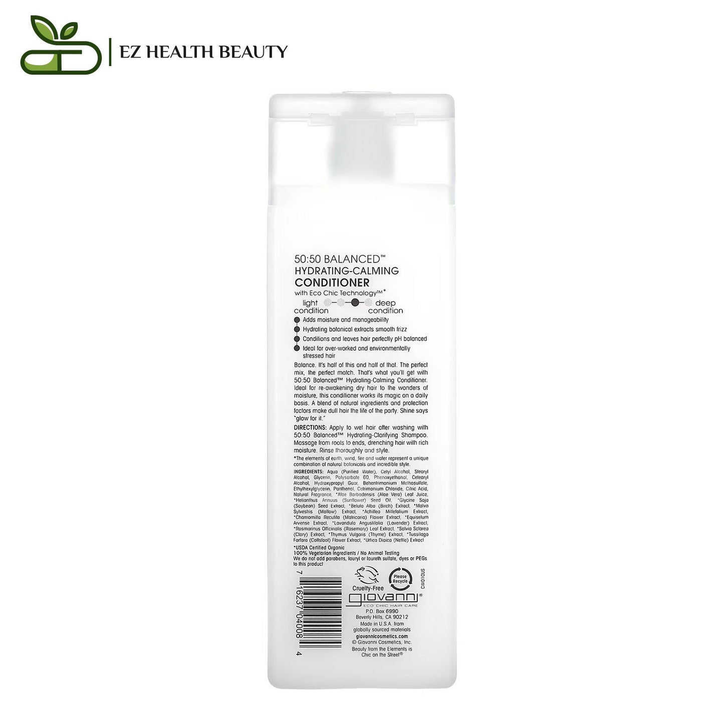 بلسم جيوفاني 50:50 Balanced لترطيب الشعر العادي والجاف 8.5 أونصة سائلة (250 مل) Giovanni 50:50 Balanced Hydrating-Calming Conditioner