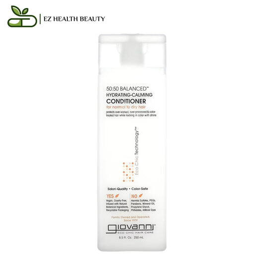 بلسم جيوفاني 50:50 Balanced لترطيب الشعر العادي والجاف 8.5 أونصة سائلة (250 مل) Giovanni 50:50 Balanced Hydrating-Calming Conditioner