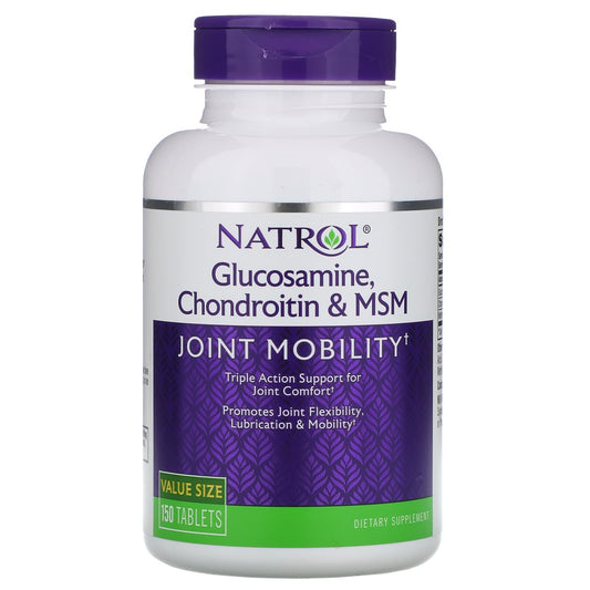 ناترول ‏دواء جلوكوزامين كوندرويتين وام اس ام للعضلات والعظام Natrol Glucosamine Chondroitin and MSM عدد 150 قرص