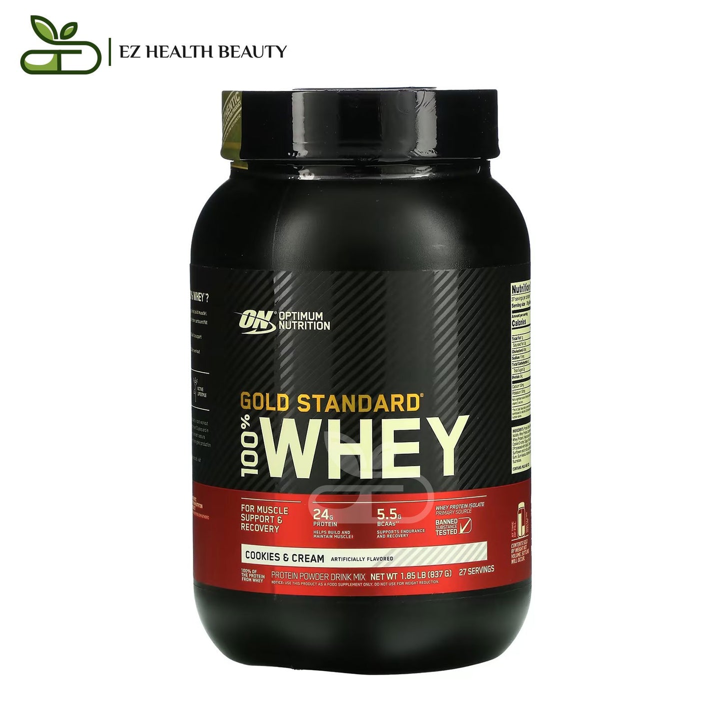 Gold Whey Cookies and Cream Optimum Nutrition - (837 g) for Muscle strengthening