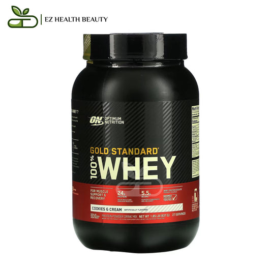 المكمل Gold Standard Whey أوبتيموم نيوتريشن بنكهة الكعك والكريمة | واي بروتين جولد ستاندرد 837 كجم