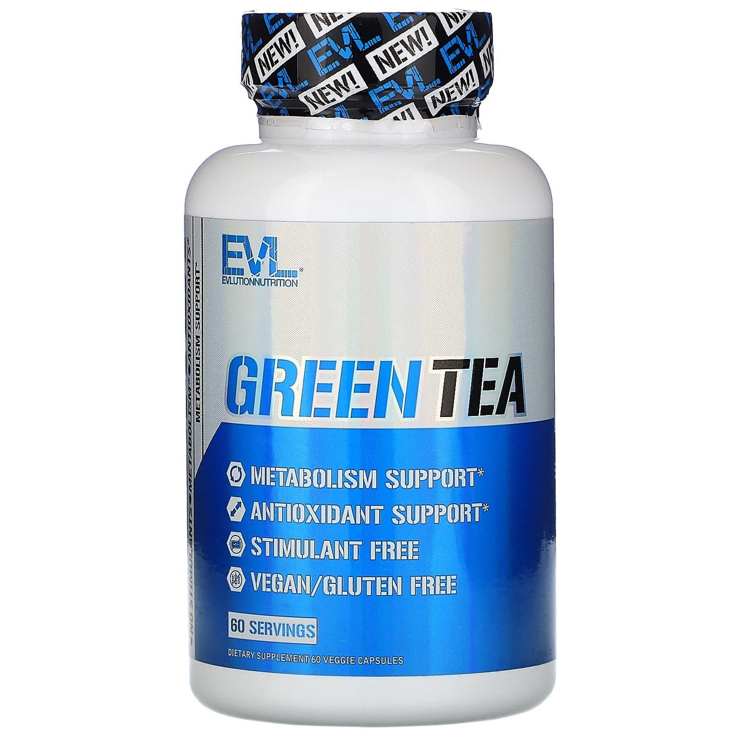 حبوب الشاي الأخضر مضاد الأكسدة 60 كبسولة نباتية EVLution Nutrition green tea