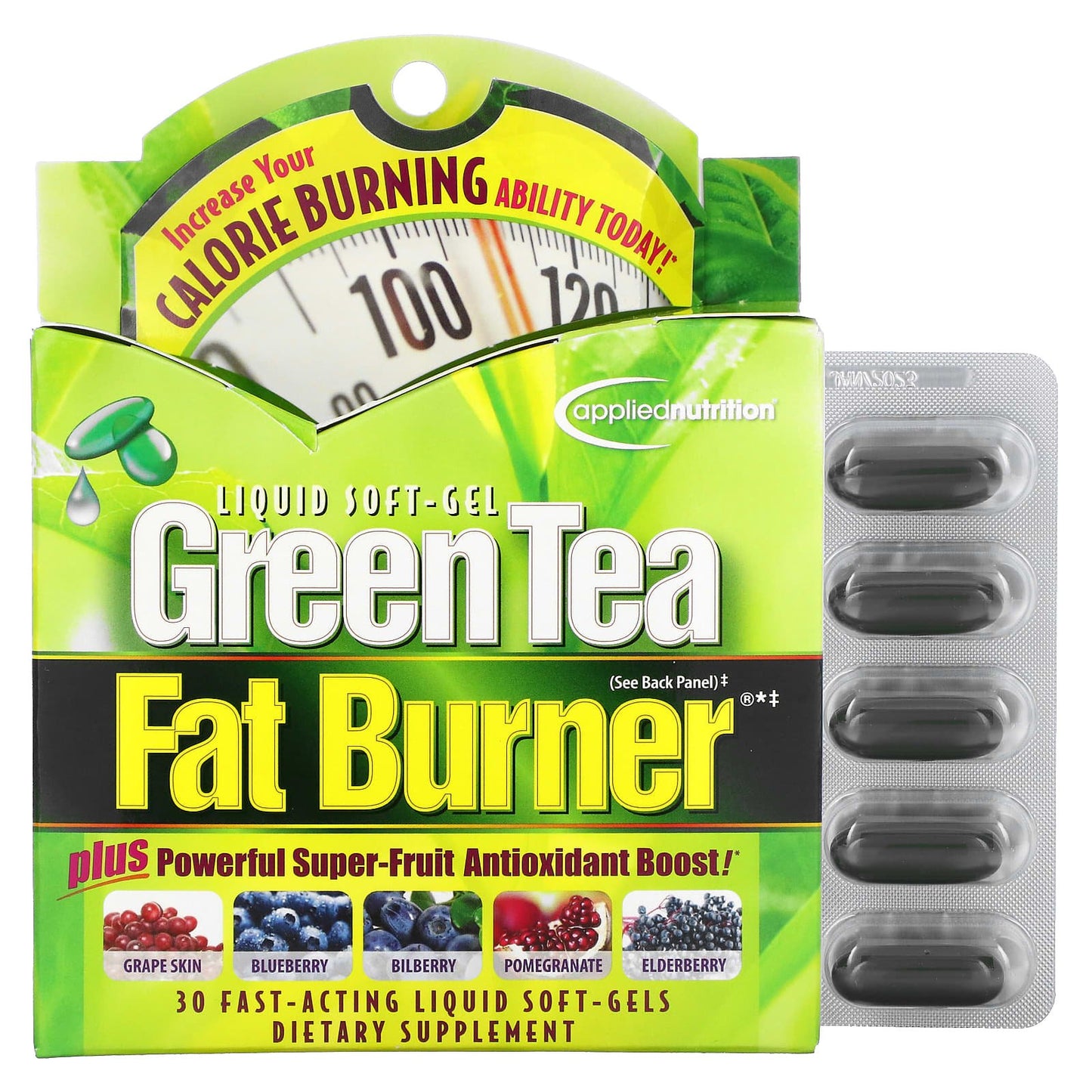 حبوب fat burner للتنحيف بمستخلص الشاي الأخضر 30 قرص جيل سريع المفعول Applied Nutrition green tea capsules