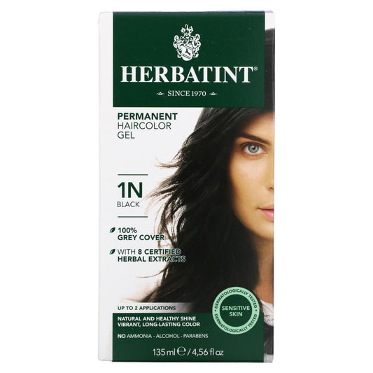 هيرباتنت  صبغة جل للشعر درجة 1 N  لون أسود Herbatint, Permanent Haircolor Gel 135 مل