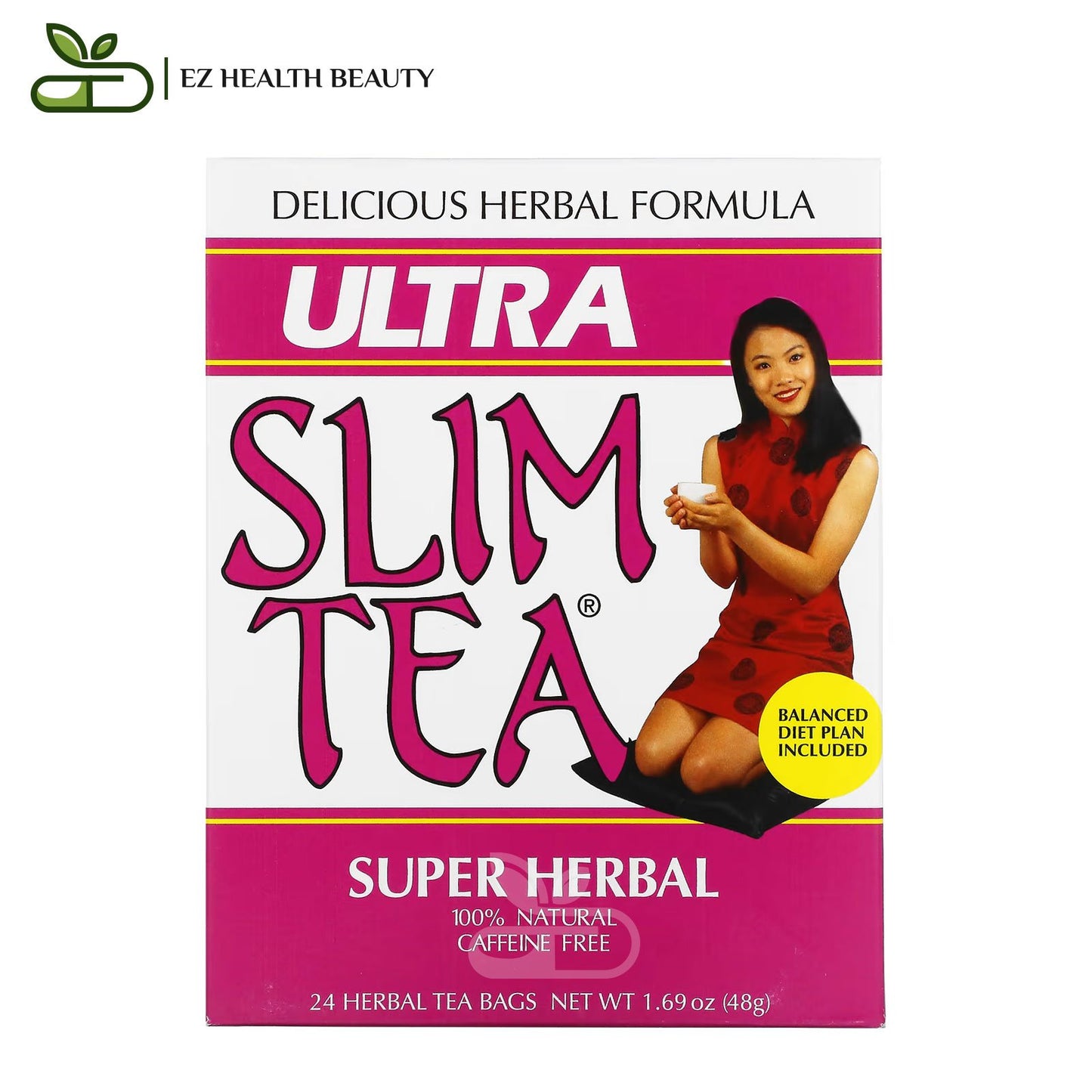 Ultra Slim Tea To Loss Weight Super Herbal Caffeine Free Hobe Labs 24 Herbal Tea Bags 1.69 oz (48 g) Each