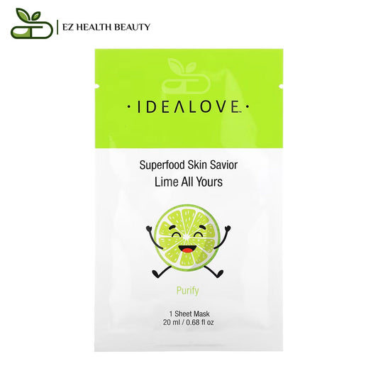 Lime All Yours Mask Superfood Skin Savior Idealove 1 Beauty Sheet Mask, 0.68 fl oz (20 ml)