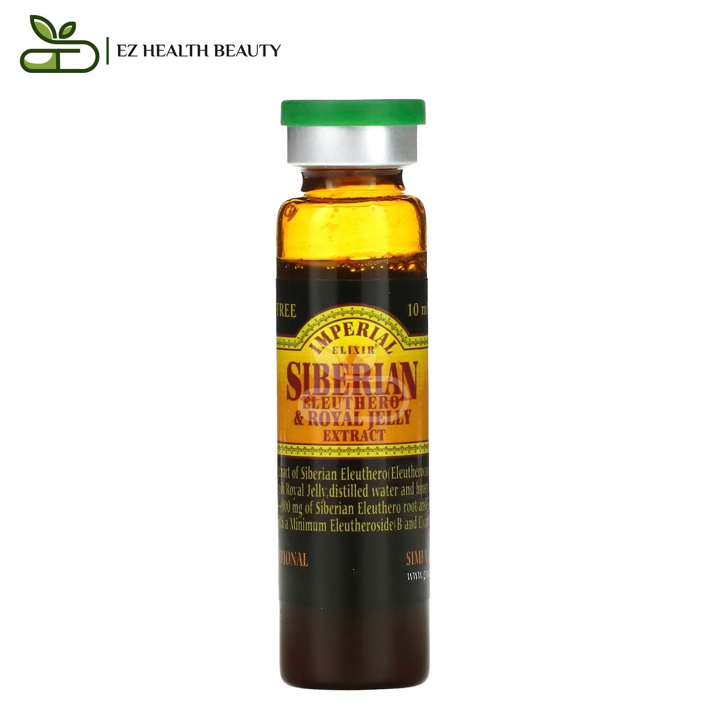 Imperial Elixir Siberian Eleuthero & Royal Jelly Extract, Alcohol Free, 4,000 mg, 10 Bottles, 0.34 fl oz (10 ml) Each