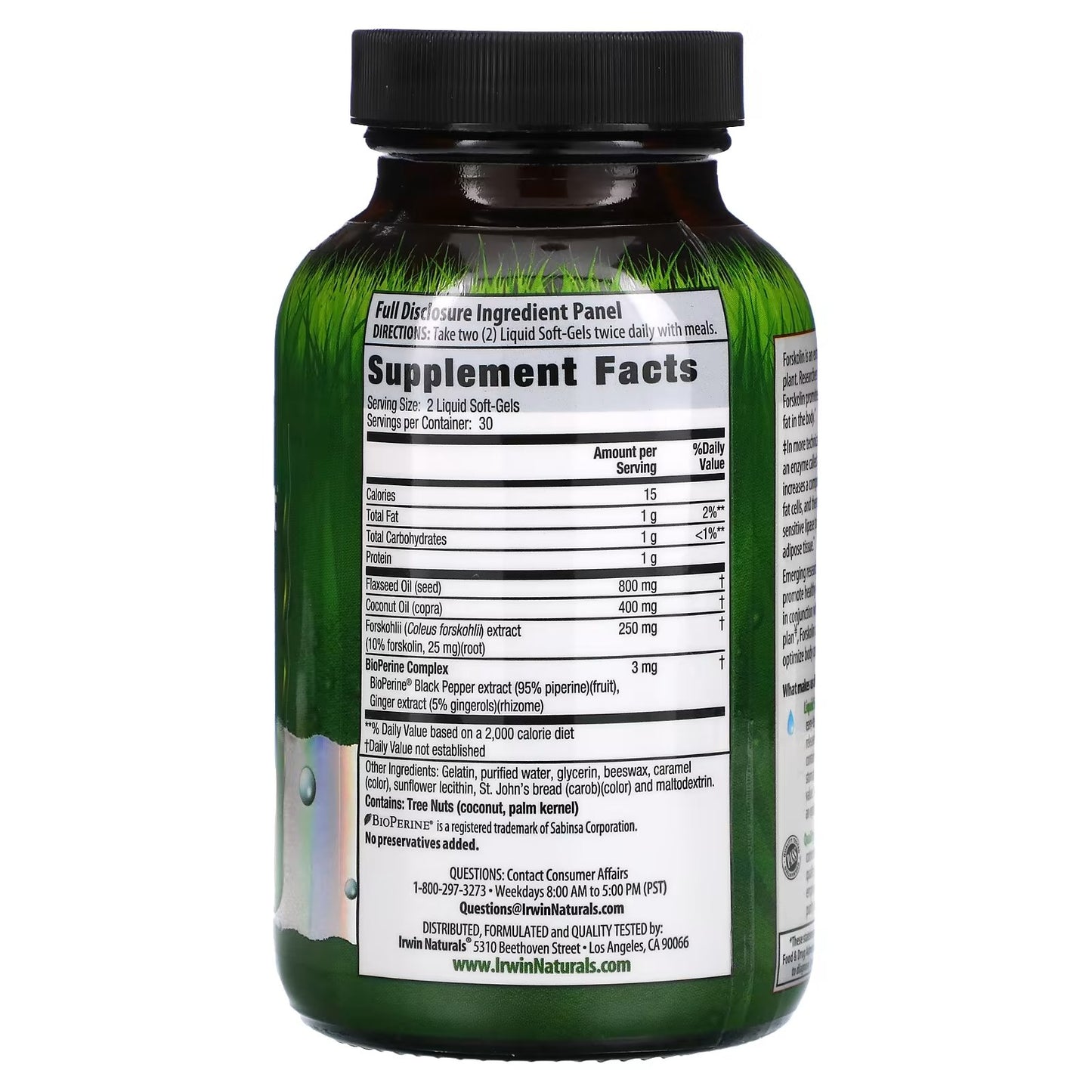 Irwin naturals forskolin fat loss diet pills for increased fat reduction and healthy weight support - 60 liquid softgels