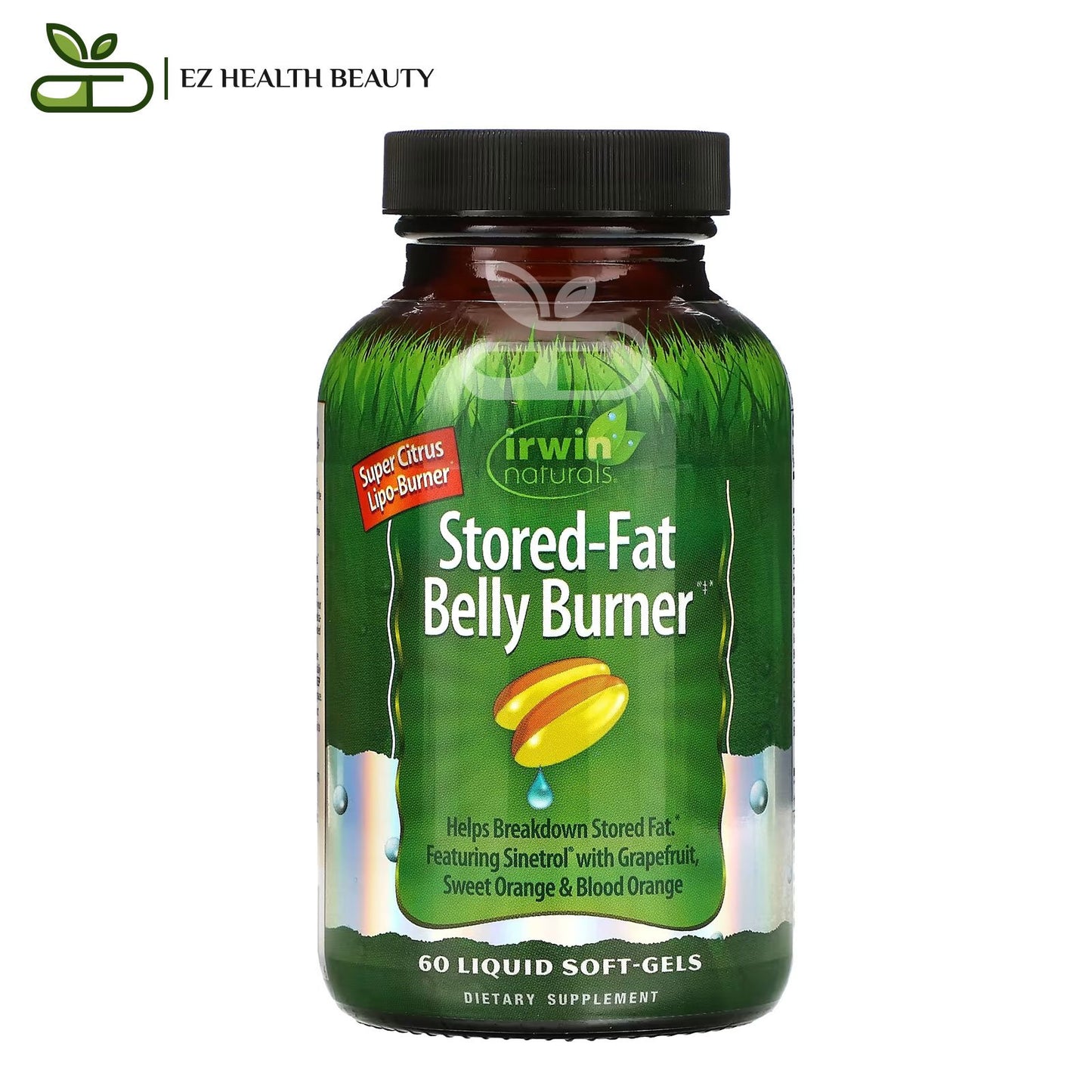 Irwin naturals حارق دهون البطن المخزنة 60 كبسولة هلامية سائلة stored fat belly burner capsules