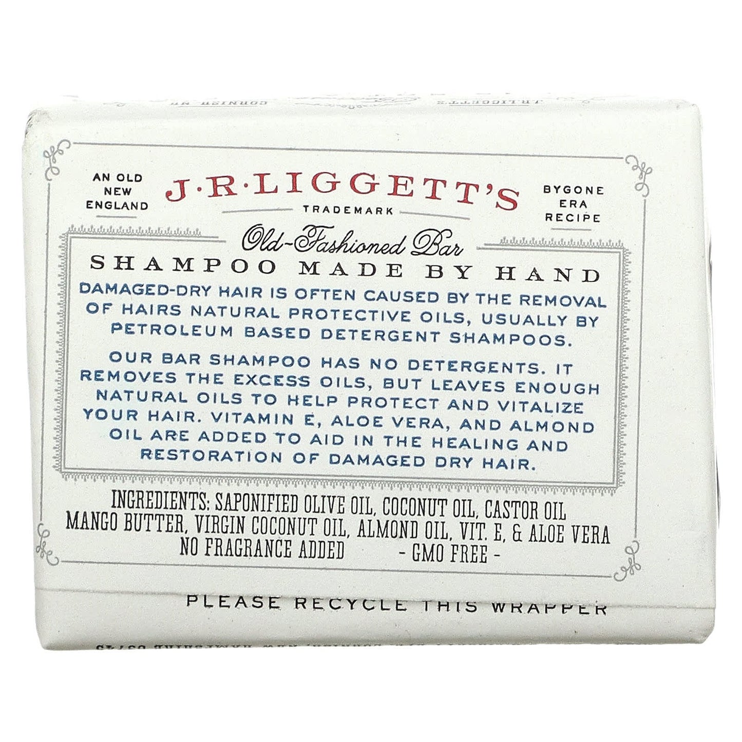 J.R. Liggett's Old Fashioned Shampoo Bar Jojoba &amp; Peppermint healthy hair promoter - 3.5 oz (99 g)