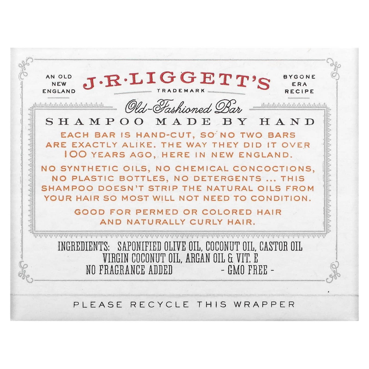 لوح شامبو جوز الهند وزيت الارجان جي.آر. ليغيتس J.R. Liggett's, Old Fashioned Shampoo Bar