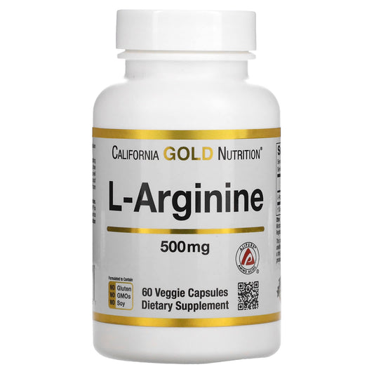 California gold nutrition l arginine 500 mg amino acid capsules - 60 veggie Caps