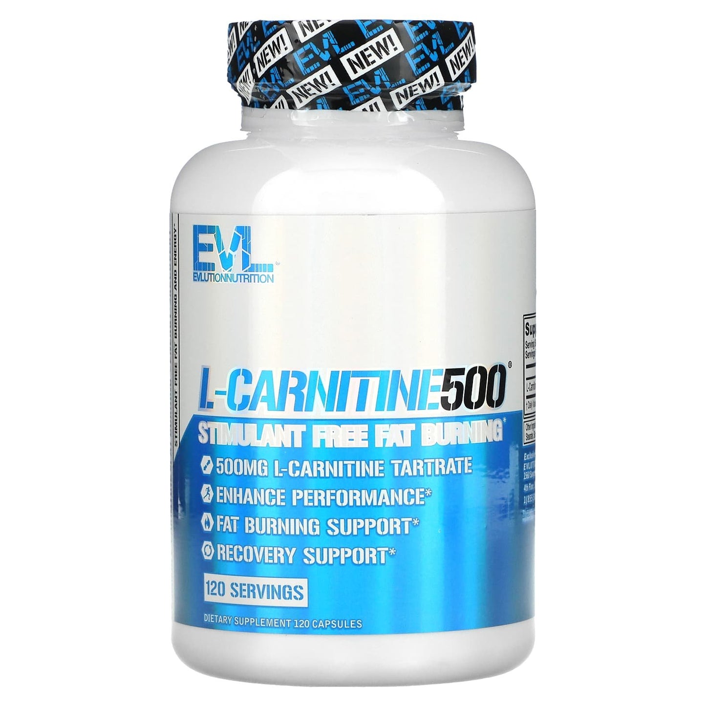 EVLution Nutrition l carnitine 500 dietary supplement - 120 veggie capsules