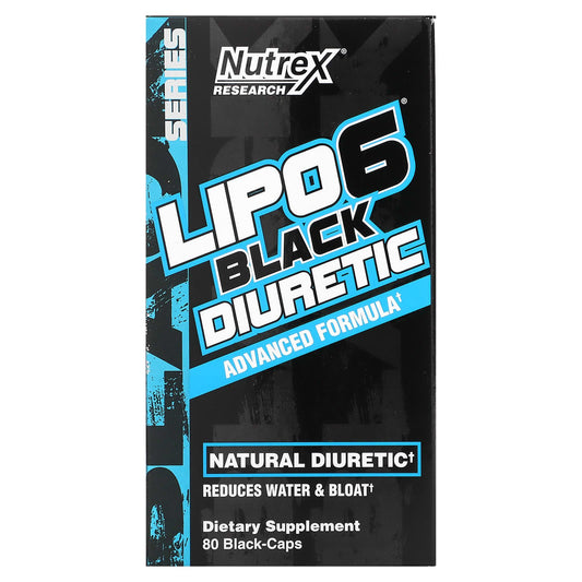 Nutrex Research lipo 6 black diuretic capsules reduce water and bloat - 80 Capsules