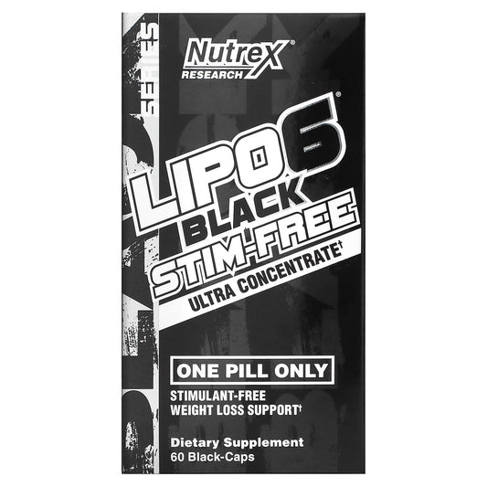 Nutrex Research lipo 6 Black Stim Free caps ultra concentrate for weight loss - 60 Black Caps