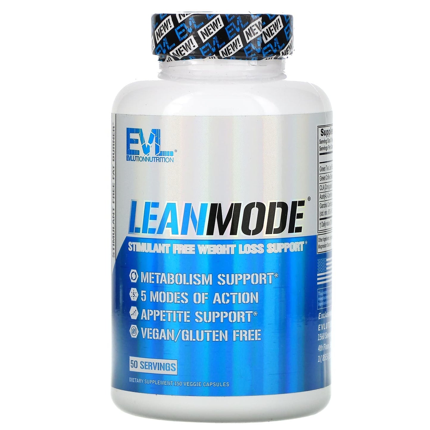 EVL LEAN MODE Weight Loss Support, Non-Stimulant Metabolism Support for Men &Women - 150 veggie capsules