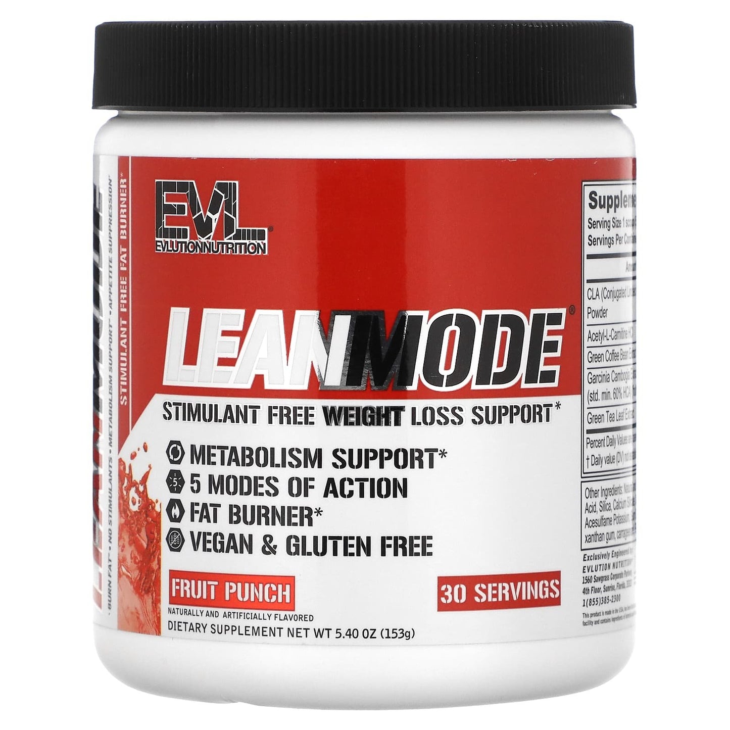 EVLution Nutrition Lean Mode Fruit Punch 5.40 oz (153 g)