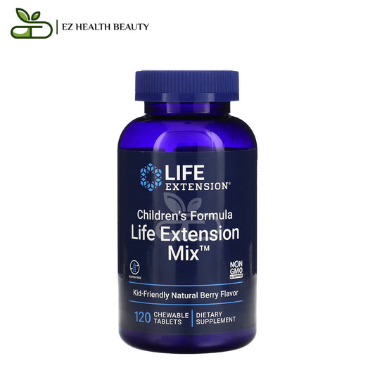 Children's Formula Life Extension Mix To Promote Healthy Growth And Nutritional Balance Life Extension Natural Berry 120 Chewable Tablets