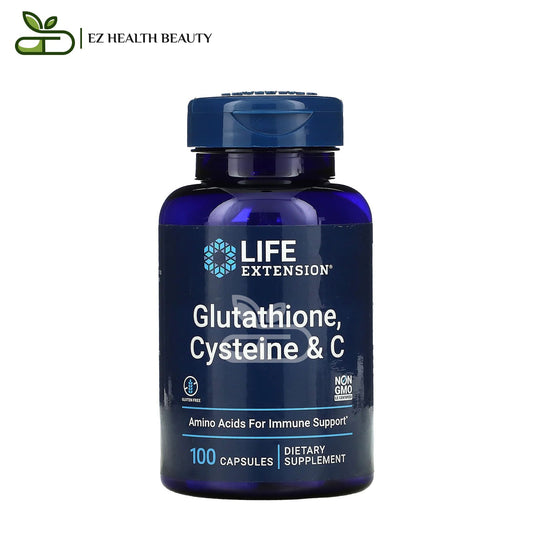 كبسولات الجلوتاثيون مع فيتامين سي 100 كبسولة – Life Extension Glutathione Cysteine &amp; C