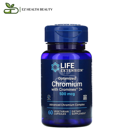 كبسولات الكروم المحسن مع crominex 3 لتعزيز الطاقة الخلوية 500 مكجم 60 كبسولة Optimized Chromium with Crominex 3+ Life Extension