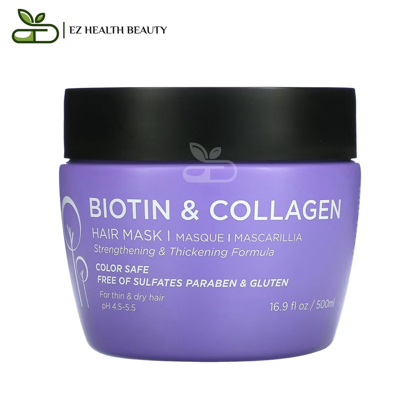 Luseta biotin & collagen hair mask for thin and dry hair - 16.9 fl oz (500 ml)