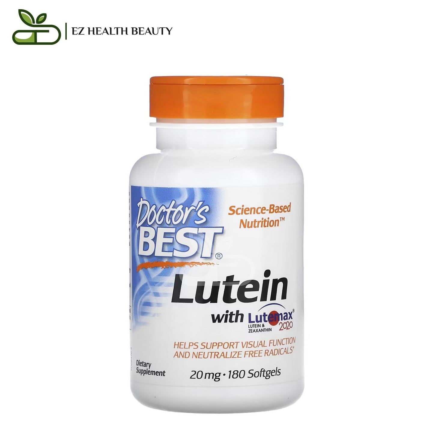 Lutein with Lutemax 2020 To Support Visual Function Doctor's Best 20 mg, 180 Softgels