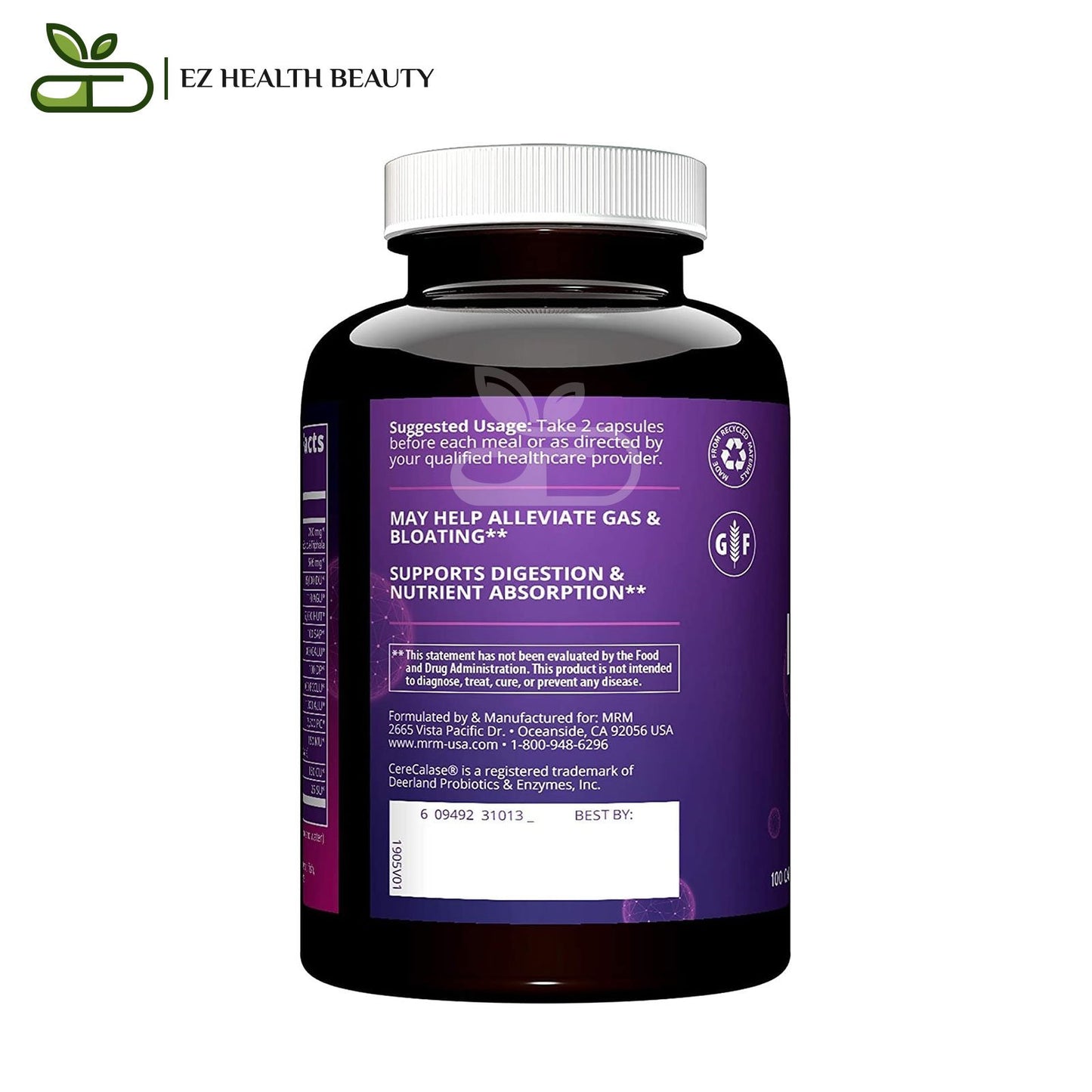 MRM Nutrition Digest-ALL, 100 Capsules for treatment of malabsorption and malnutrition