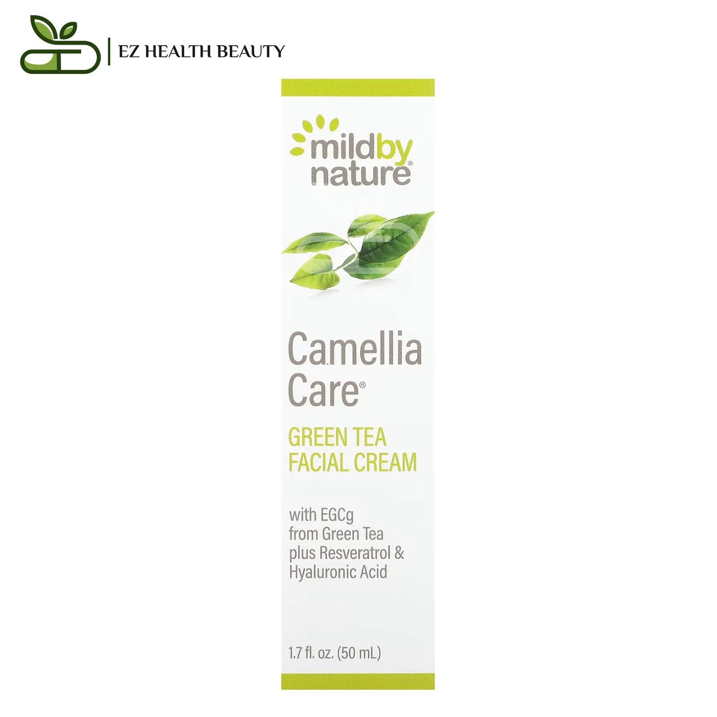 كريم الشاي الاخضر EGCG لترطيب البشرة 1.7 أونصة سائلة (50 مل) Mild By Nature Camellia Care EGCG Green Tea Skin Cream