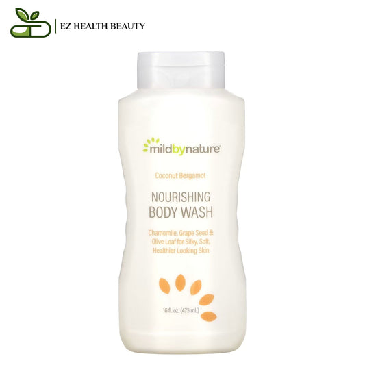 غسول استحمام للجسم Mild By Nature بجوز الهند والبرغموت لتنعيم البشرة 16 أونصة سائلة (473 مل) Mild By Nature Nourishing Body Wash Coconut Bergamot