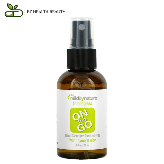 On The Go Hand Cleanser Alcohol-Free Lemongrass Mild By Nature 2 fl oz (60 ml)