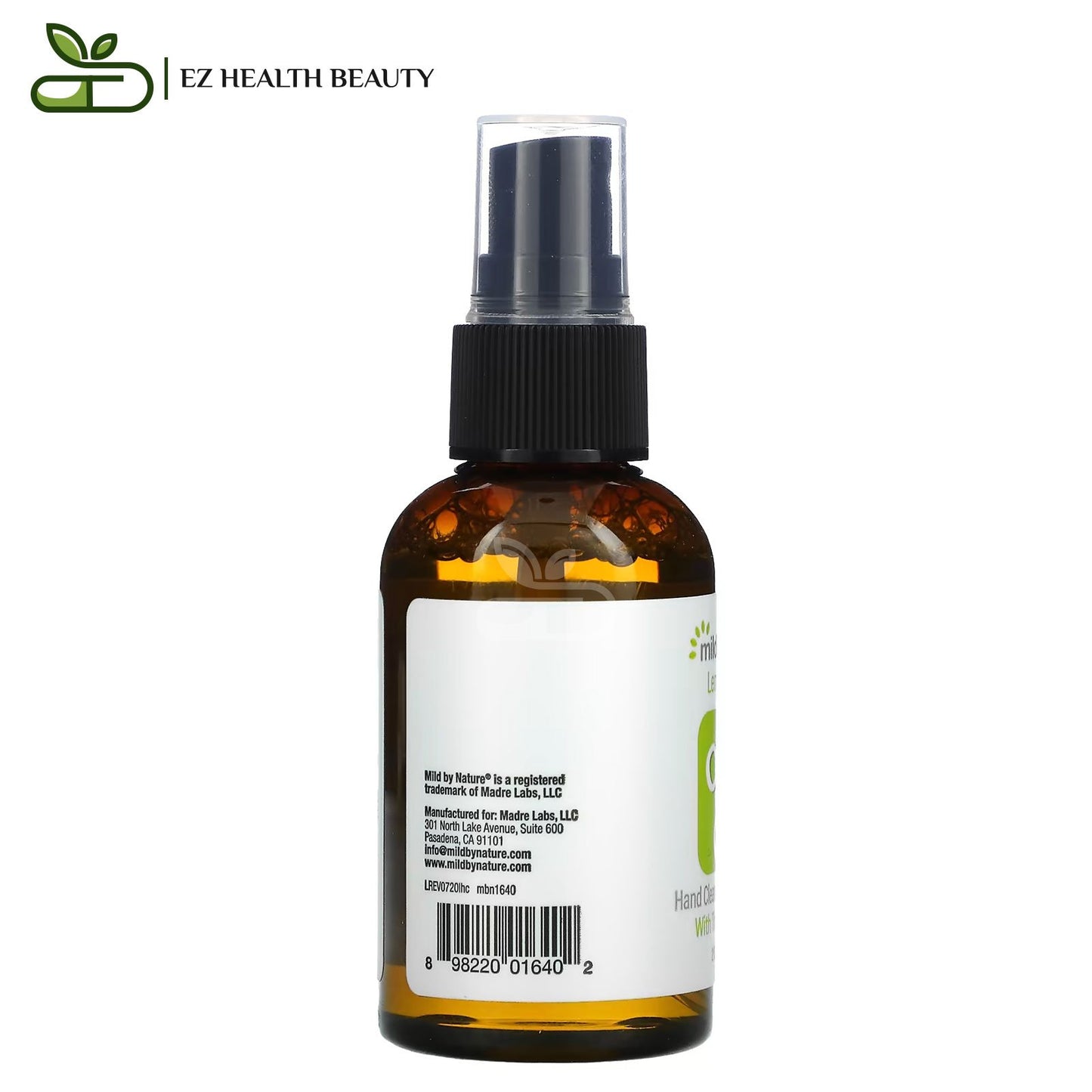 On The Go Hand Cleanser Alcohol-Free Lemongrass Mild By Nature 2 fl oz (60 ml)