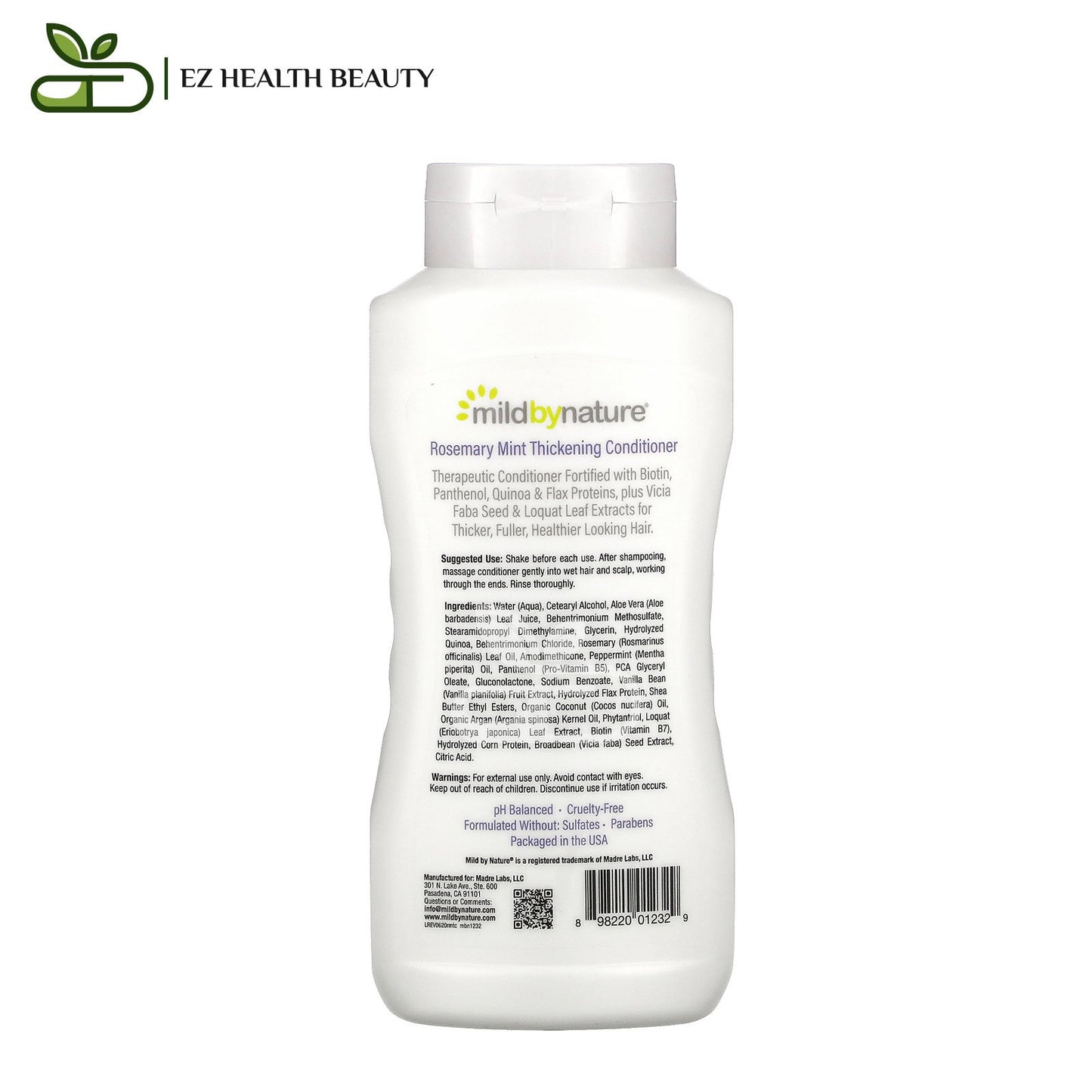 Thickening Conditioner B-Complex & Biotin Rosemary Mint Mild By Nature 16 fl oz (473 ml