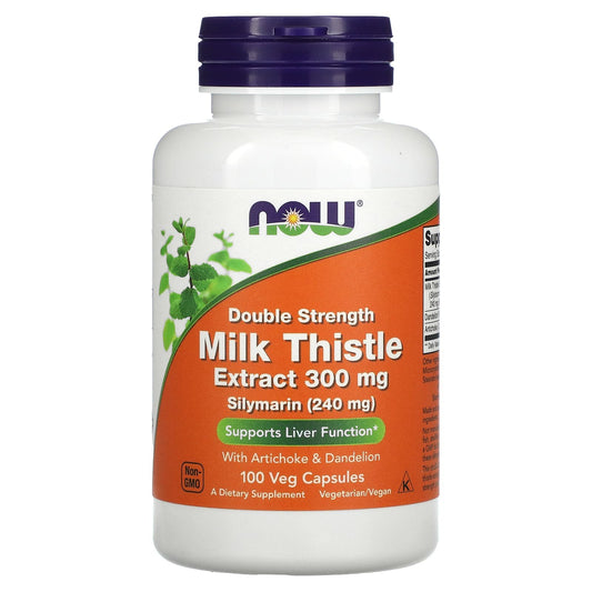 حبوب سيليمارين لتحسين صحة الكبد ناو فودز 300 ملجم 100 كبسولة - Milk Thistle Extract NOW Foods