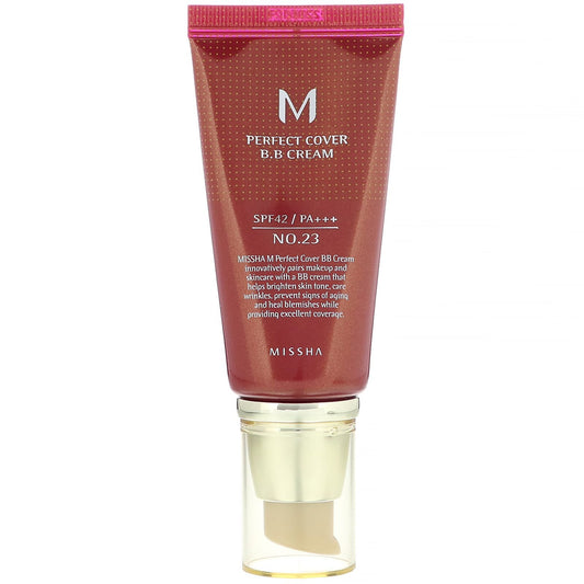 Missha M Perfect Cover B.B Cream SPF 42 PA+++ No. 23 Natural Beige - 1.7 oz (50 ml)