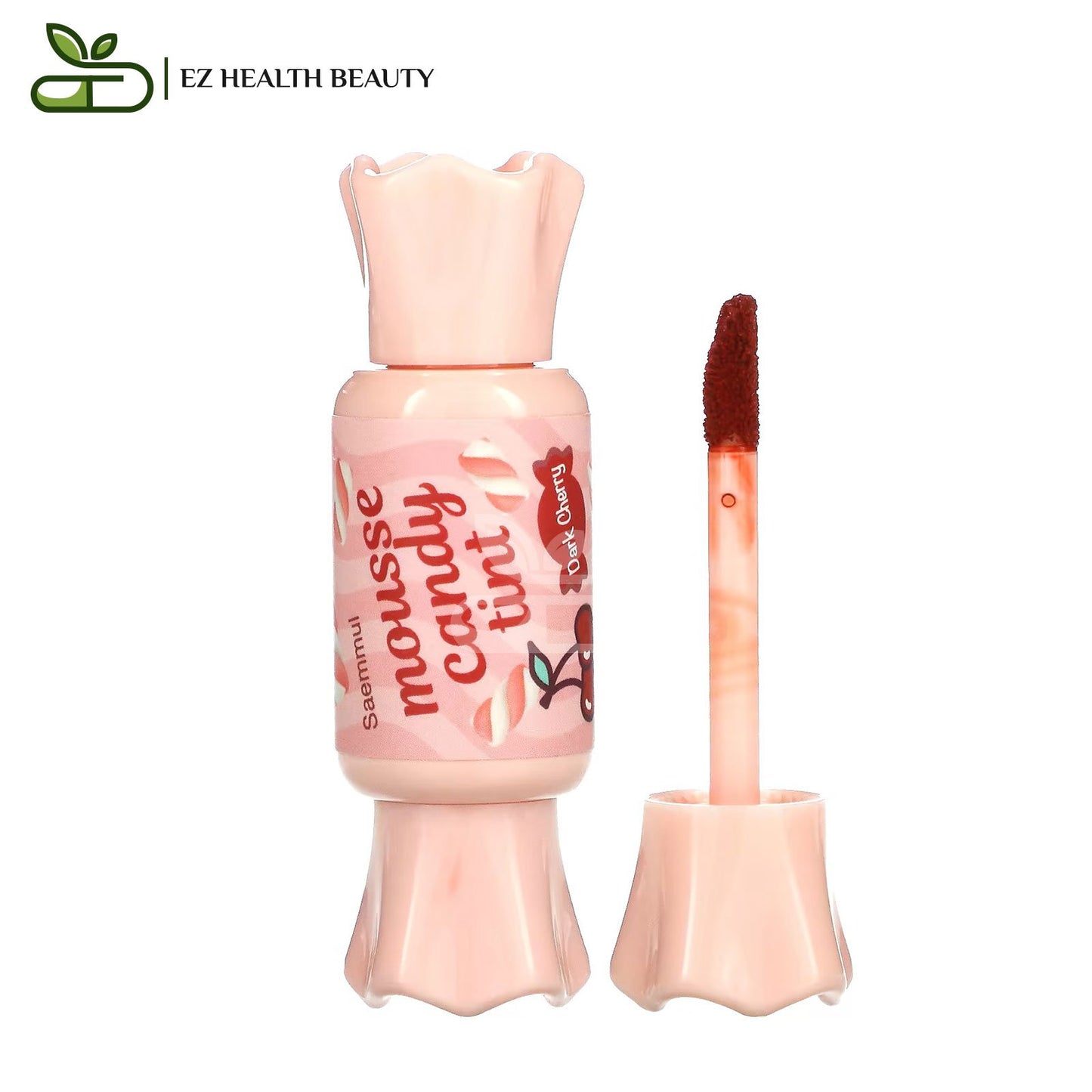 روج موس كاندي بنكهة حلوى كريمة الشوكولاتة أحمر كرزي داكن درجة 0.7، 0.28 أونصة Mousse Candy Lip Tint, 07 Dark Cherry The Saem