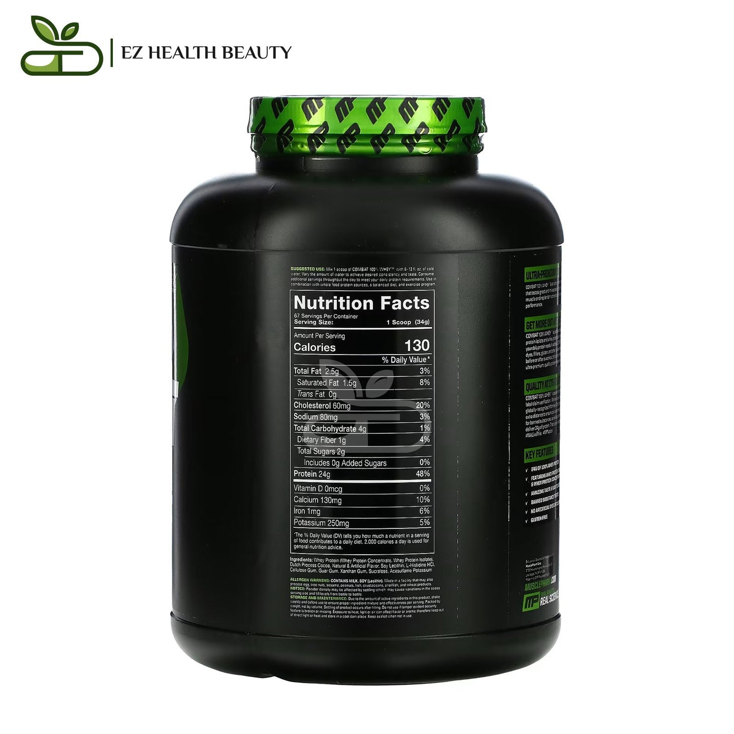 افضل نوع whey protein ماسل فارم لبناء العضلات بنكهة حليب الشيكولاتة 2278 جرامًا MusclePharm Combat