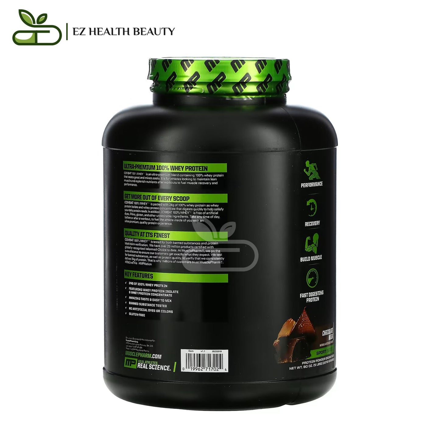 افضل نوع whey protein ماسل فارم لبناء العضلات بنكهة حليب الشيكولاتة 2278 جرامًا MusclePharm Combat