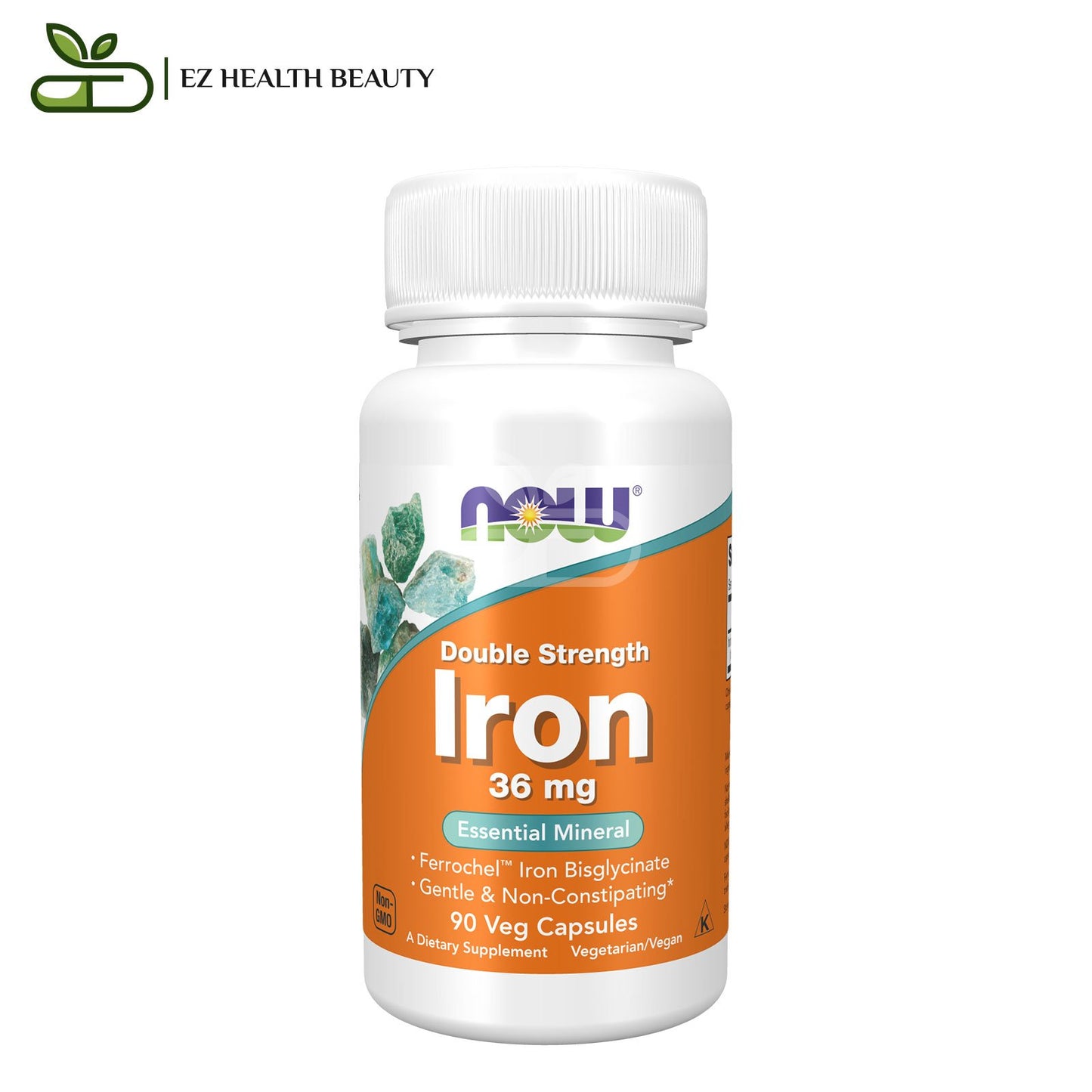 NOW Foods Iron Double Strength 36 mg, 90 Veg Capsules for strengthening the body's immunity