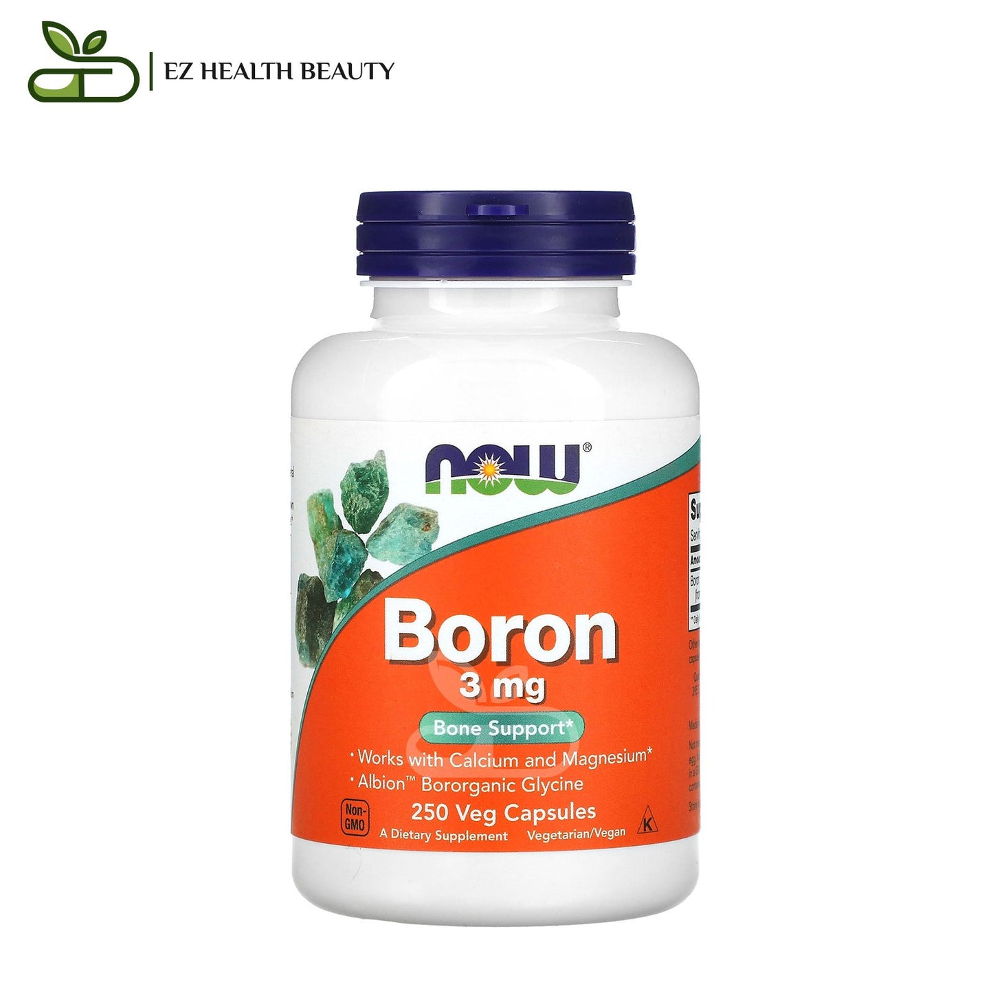 Boron Supplement To Support Bones NOW Foods 3 mg 250 Veg Capsules