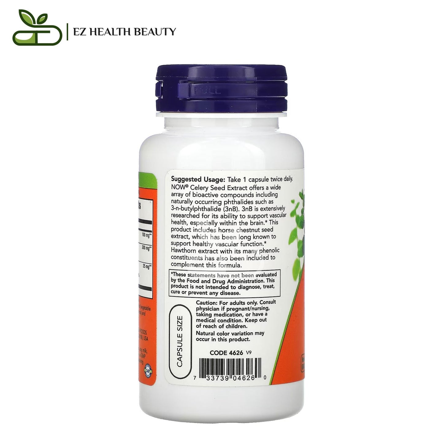 اقراص بذور الكرفس ناو فودز لتنشيط الدورة الدموية 60 قرص نباتي - NOW Foods Celery Seed Extract 60 Veg Capsules