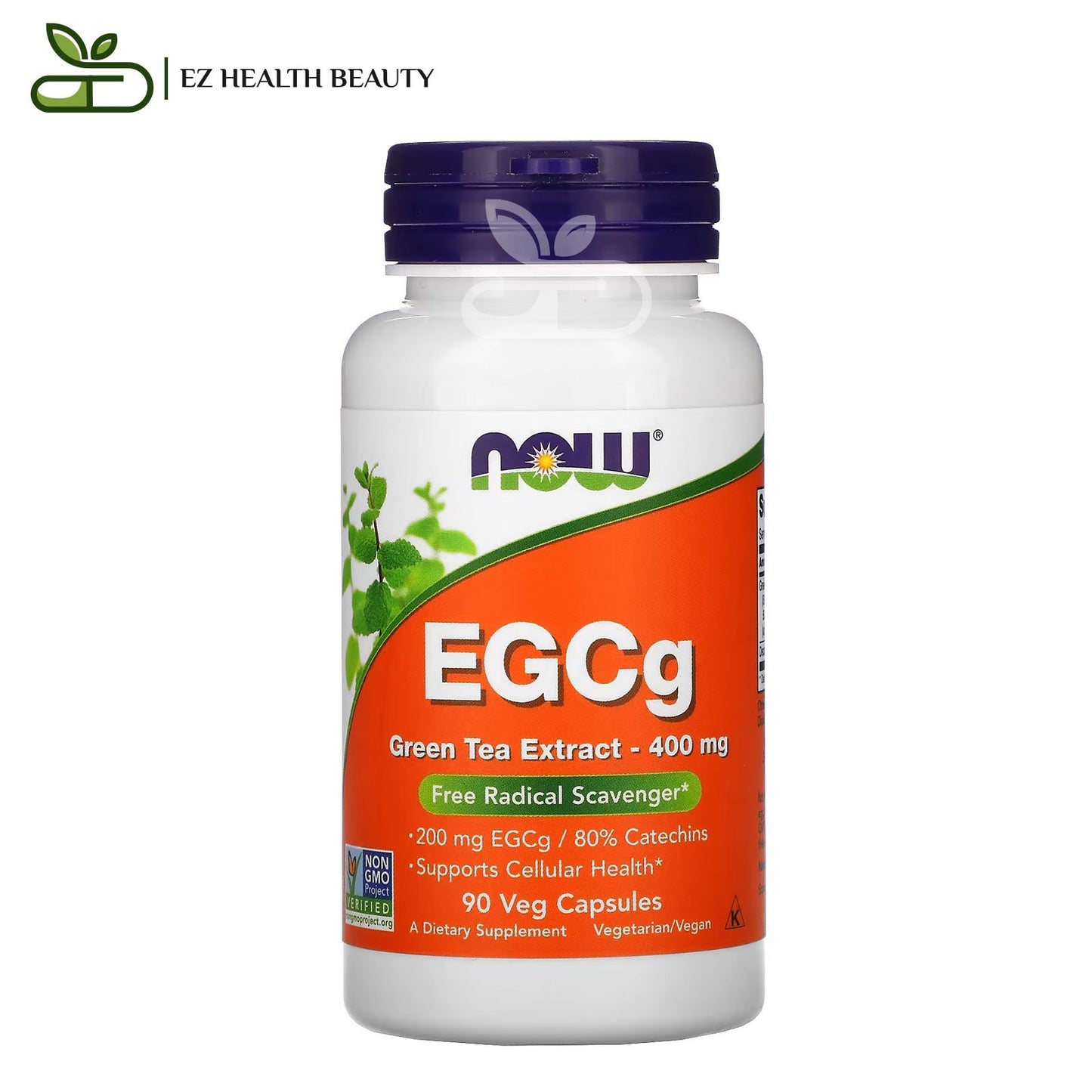 Now EGCg green tea extract 400 mg for free radical scavenger - 90 veg capsules