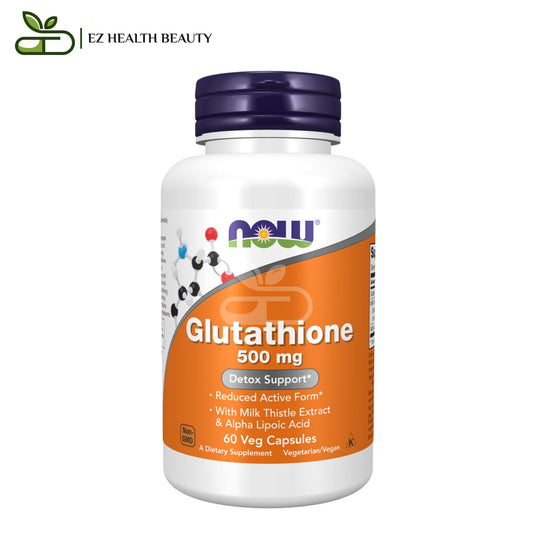 NOW Foods Glutathione supplement 500 mg, 60 Veg Capsules to support general health