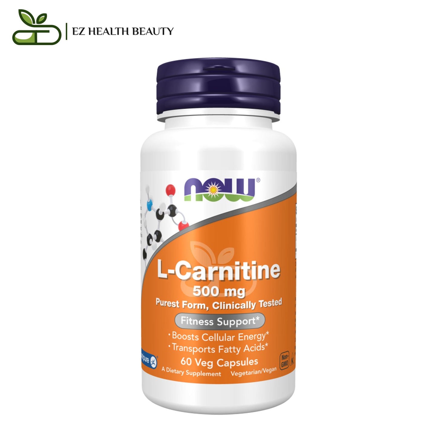 L Carnitine Fitness Support Now Foods 500 mg 60 Veg Capsules