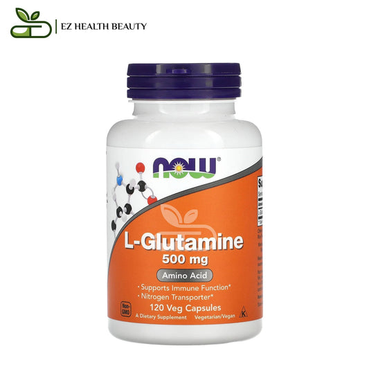 كبسولات جلوتامين لدعم المناعة 500 مجم 12 كبسولة L-Glutamine NOW Foods