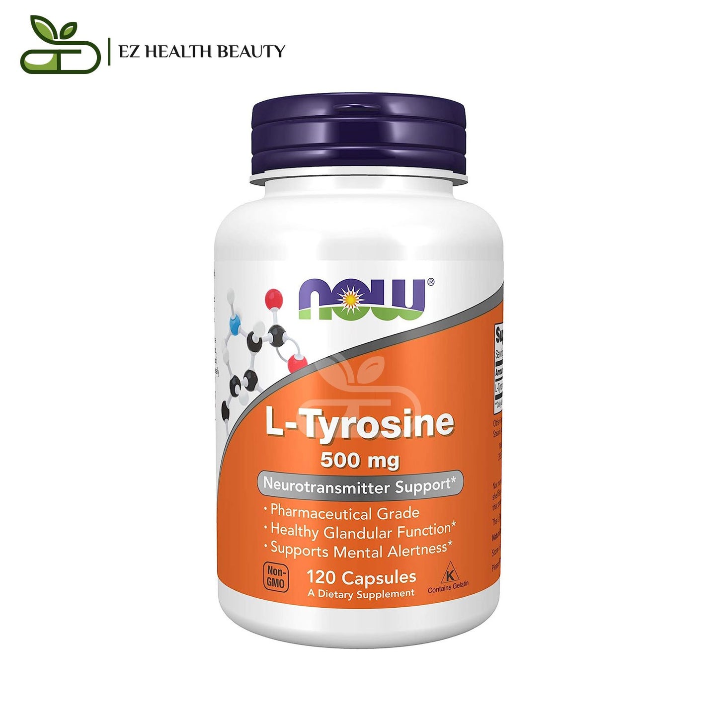 مكمل تيروسين 500 ملجم لدعم صحة الجهاز العصبي 120 كبسولة | NOW Foods L-Tyrosine