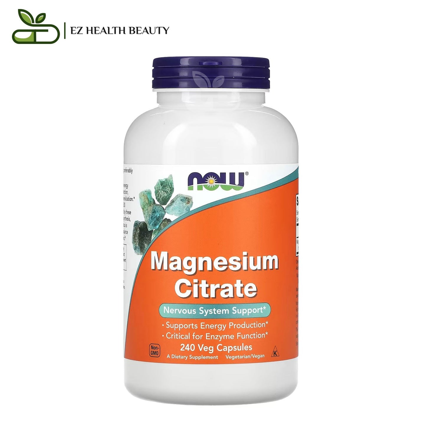 NOW foods magnesium citrate tablets for nervous system support - 240 tablets