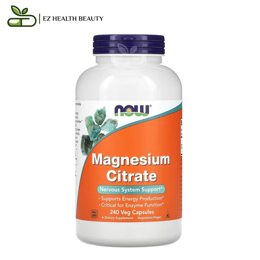 NOW foods magnesium citrate tablets for nervous system support - 240 tablets